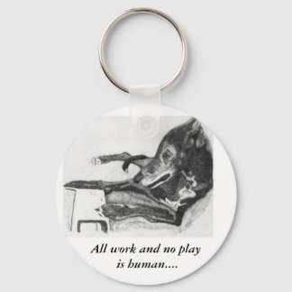 Greyhound on the computer sketch key ring