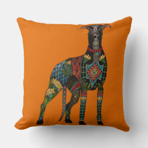 greyhound orange cushion