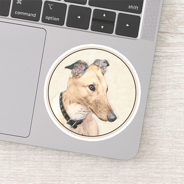 Greyhound Painting - Cute Original Dog Art (Detail)