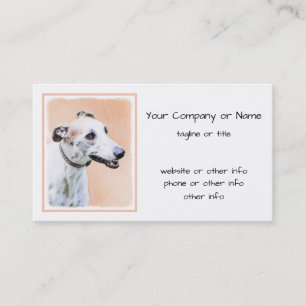 Greyhound Painting - Cute Original Dog Art Business Card