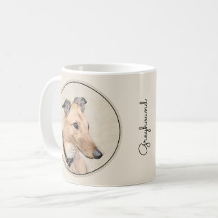 Greyhound Painting - Cute Original Dog Art Coffee Mug