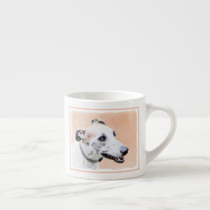 Greyhound Painting - Cute Original Dog Art Espresso Cup