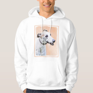 Greyhound Painting - Cute Original Dog Art Hoodie