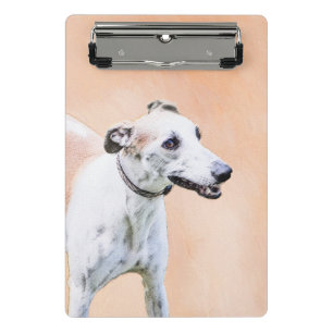 Greyhound Painting - Cute Original Dog Art Mini Clipboard