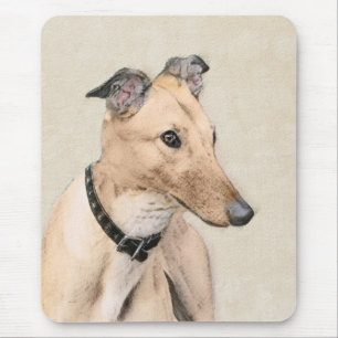 Greyhound Painting - Cute Original Dog Art Mouse Pad