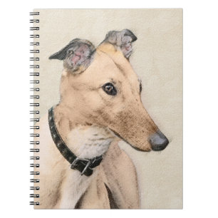 Greyhound Painting - Cute Original Dog Art Notebook
