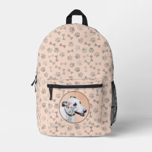 Greyhound Painting - Cute Original Dog Art Printed Backpack
