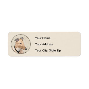 Greyhound Painting - Cute Original Dog Art Return Address Label
