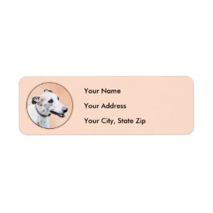 Greyhound Painting - Cute Original Dog Art Return Address Label