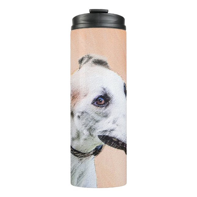 Greyhound Painting - Cute Original Dog Art Thermal Tumbler (Front)