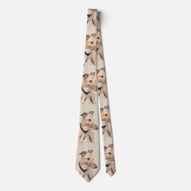 Greyhound Painting - Cute Original Dog Art Tie (Front)