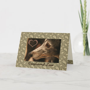 Greyhound Paisley Love Custom Personalised Card