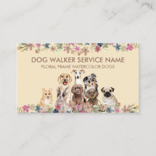 Greyhound Poodle Aussie Pug Corgi Brown Dogs Business Card