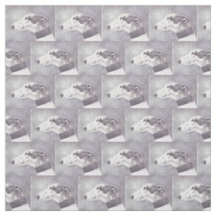 Greyhound profile Dog Art Fabric