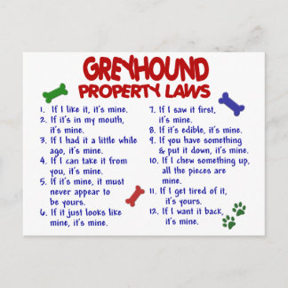 GREYHOUND Property Laws 2 Postcard