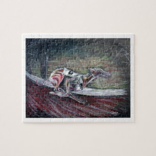 Greyhound, racing art for sports and dog lovers. jigsaw puzzle