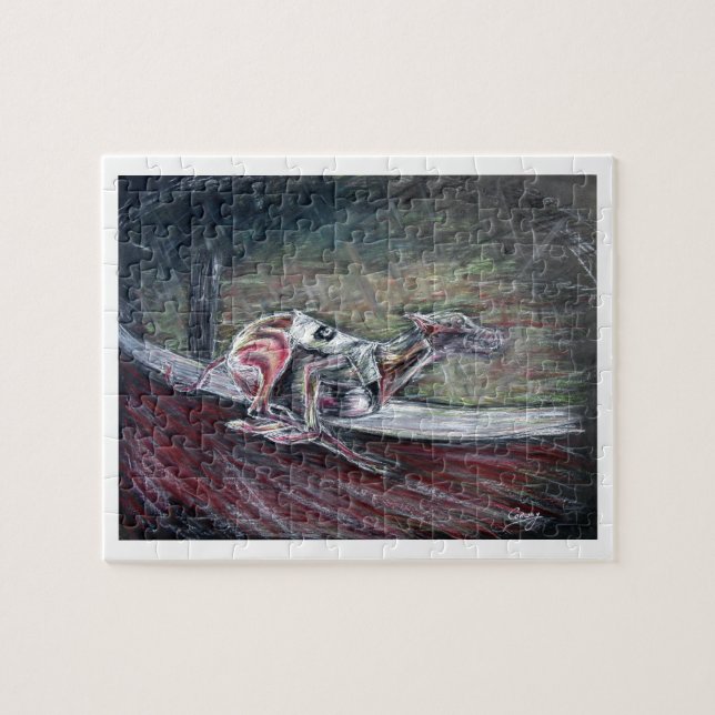 Greyhound, racing art for sports and dog lovers. jigsaw puzzle (Horizontal)