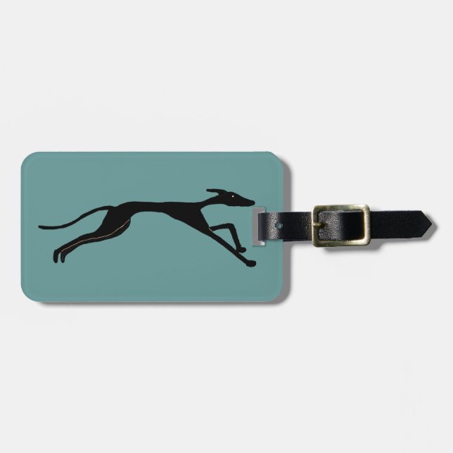 Greyhound Racing Art Luggage Tag (Front Horizontal)