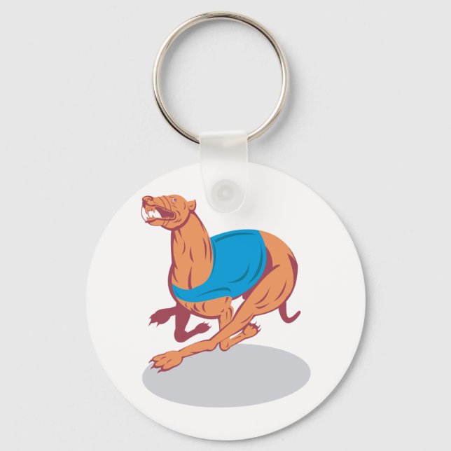 Greyhound Racing Keychain (Front)