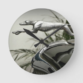 Greyhound Radiator Cap Round Clock