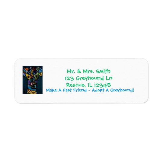 Greyhound - Retired Racing Rescue Return Address Label