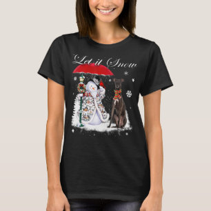 Greyhound Santa Dog Christmas Snowman Xmas Pajama T-Shirt