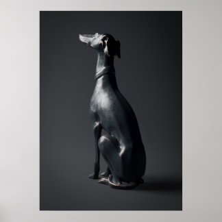 Greyhound Sculpture Pose Card Poster