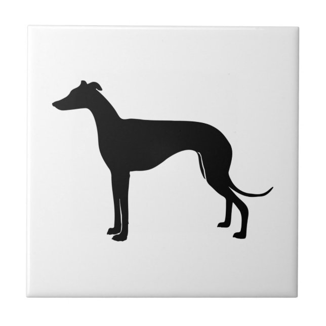 Greyhound Silhouette Ceramic Tile (Front)