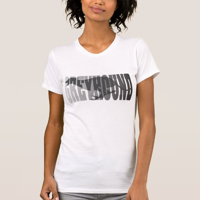 Greyhound Silhouette, Grey T-Shirt (Front)