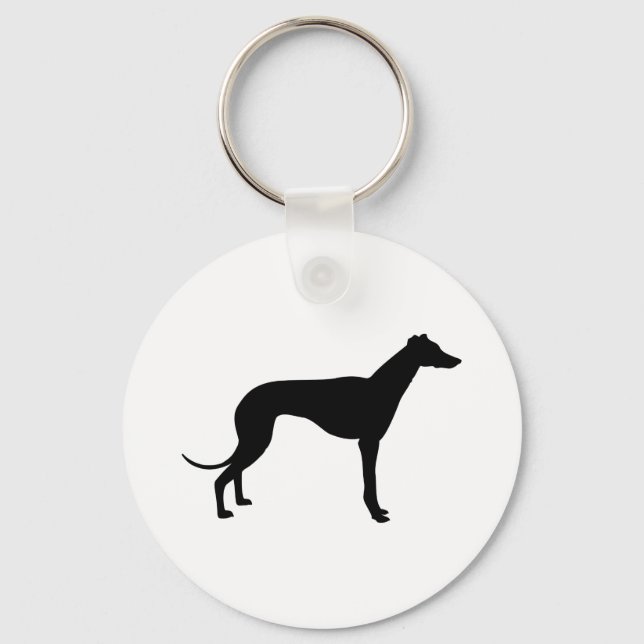 Greyhound Silhouette Key Ring (Front)