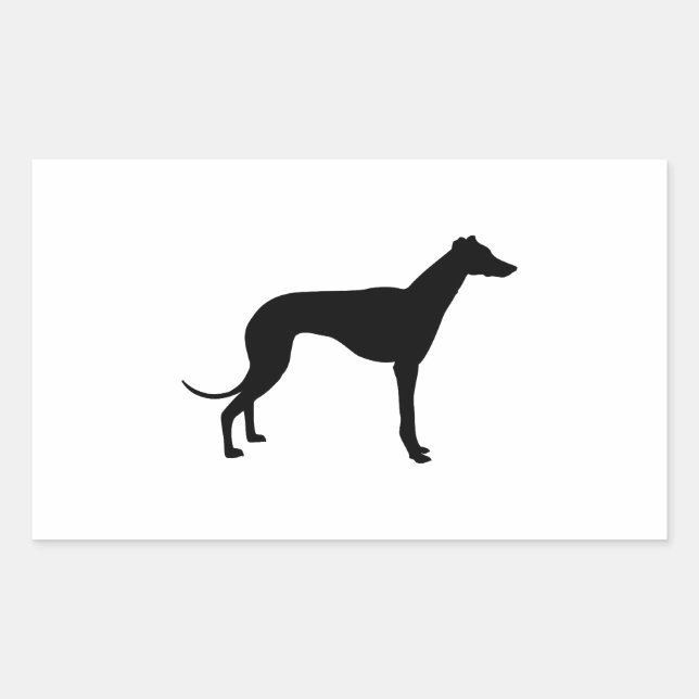 Greyhound Silhouette Rectangular Sticker (Front)