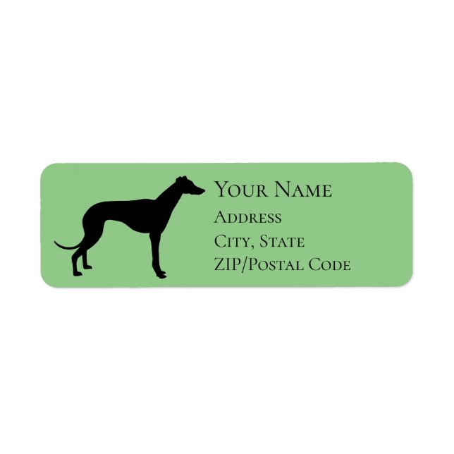 Greyhound Silhouette Return Address Label (Front)