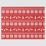 Greyhound Silhouettes Christmas Pattern Tissue Paper<br><div class="desc">Festive Red and White Christmas Sweater Style Pattern with Greyhound Silhouettes</div>