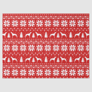 Greyhound Silhouettes Christmas Pattern Tissue Paper