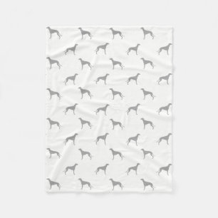 Greyhound Silhouettes Pattern Fleece Blanket