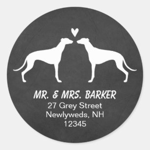 Greyhound Silhouettes Return Address Classic Round Sticker