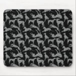 Greyhound Silhouettes Silver Faux Glitter Mouse Pad<br><div class="desc">Greyhound silhouettes in a range of poses you know and love,  such as roaching,  standing and running.  Each silhouette has a silver faux glitter fill.</div>