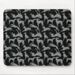 Greyhound Silhouettes Silver Faux Glitter Mouse Pad<br><div class="desc">Greyhound silhouettes in a range of poses you know and love,  such as roaching,  standing and running.  Each silhouette has a silver faux glitter fill.</div>