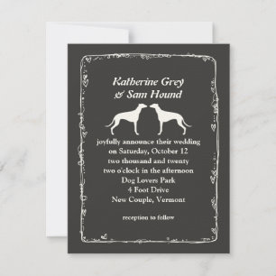 Greyhound Silhouettes Wedding Invitation