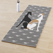 Greyhound Sisters Illustration Yoga Mat