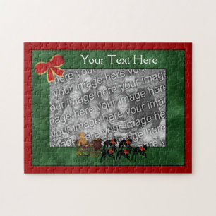 Greyhound Sleigh Holiday Your Photo Jigsaw Puzzle