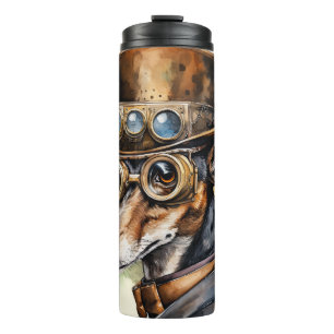 Greyhound Steampunk Dog Thermal Tumbler