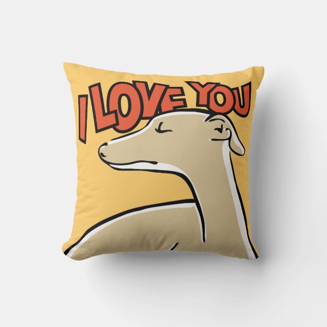 Greyhound stylized “I coils You " Cushion (Front)