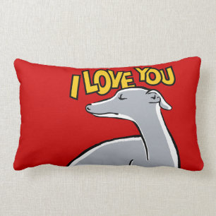 Greyhound stylized “I coils You " Lumbar Cushion