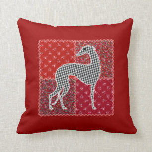 Greyhound stylized “Patchwork " Cushion