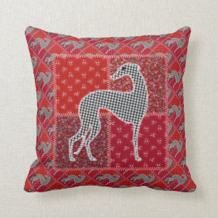 Greyhound stylized “Patchwork " Cushion