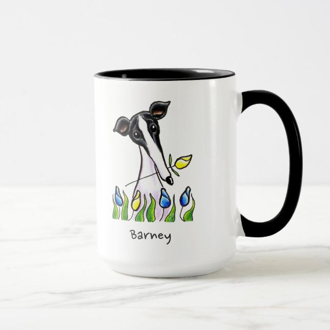 Greyhound Sweetheart Personalised Mug (Right)