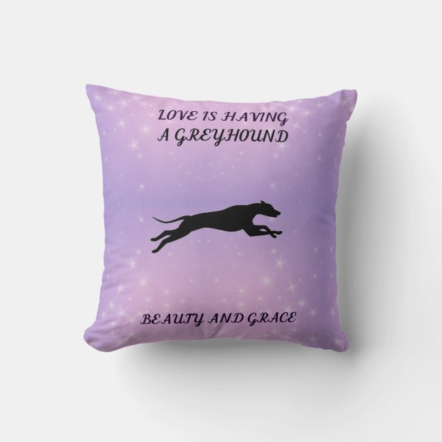 GREYHOUND throw pillow. Cushion (Front)