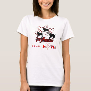Greyhound Trio Hearts Equal Love  T-Shirt