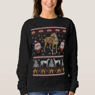 Greyhound Ugly Christmas Happy Holiday Dog Lover X Sweatshirt